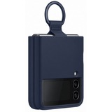 SAMSUNG Silicone Cover mit Ring, Handyhülle dunkelblau, Samsung Galaxy Z Flip4