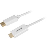 Sharkoon Adapterkabel Displayport 1.2 > HDMI 4K weiß, 2 Meter