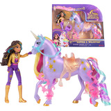 Spin Master Unicorn Academy - Sophia und Einhorn Wildstar, Spielfigur mit echter Mähne und Schweif sowie Bürste