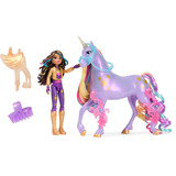 Spin Master Unicorn Academy - Sophia und Einhorn Wildstar, Spielfigur mit echter Mähne und Schweif sowie Bürste