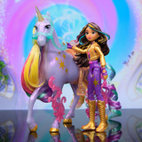 Spin Master Unicorn Academy - Sophia und Einhorn Wildstar, Spielfigur mit echter Mähne und Schweif sowie Bürste