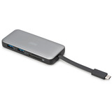 Digitus 7-Port Travel Docking Station, Dockingstation grau/schwarz, USB-C