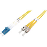 Digitus LWL Patchkabel, Duplex, LC > ST Stecker, Singlemode OS2 gelb, 1 Meter