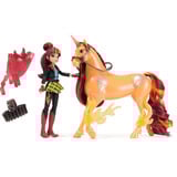 Spin Master Unicorn Academy - Valentina und Einhorn Cinder, Spielfigur mit echter Mähne und Schweif sowie Bürste