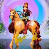 Spin Master Unicorn Academy - Valentina und Einhorn Cinder, Spielfigur mit echter Mähne und Schweif sowie Bürste