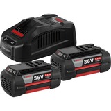 Bosch Starter-Set 36V (2x GBA 36V 6.0Ah + GAL 3680 CV Professional) schwarz, 2x Akku + Ladegerät