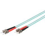 Digitus LWL Patchkabel, Duplex, ST > ST Stecker, Multimode OM3 türkis, 1 Meter