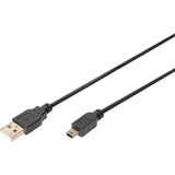 Digitus USB 2.0 Anschlusskabel USB-A (Stecker) > Mini-USB (Stecker) schwarz, 3 Meter