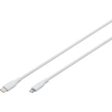 Digitus USB 2.0 Silikon-Kabel USB-C > Lightning, MFI zertifiziert weiß, 1 Meter, PD 2.0, Laden mit bis zu 60 Watt