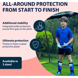 HUDORA Schienbeinschützer mit Knöchelschutz, Protektoren rot, Größe L