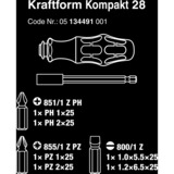 Wera Kraftform Kompakt 28, 7-teilig, Steckschlüssel schwarz/grün, integriertes Magazin