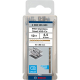 Bosch Professional PRO Stainless Steel HSS-Co Spiralbohrer, Ø 4,5mm 10 Stück, Arbeitslänge 47mm