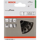 Bosch Topfbürste Heavy for Inox, Ø 75mm, gezopft 0,5mm Edelstahldraht, M14, für Winkelschleifer