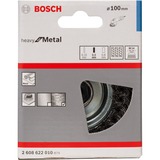 Bosch Topfbürste Heavy for Metal, Ø 100mm, gezopft 0,5mm Stahldraht, M14, für Winkelschleifer