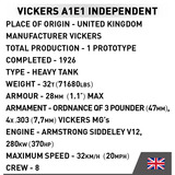 COBI Vickers A1E1 Independent, Konstruktionsspielzeug Maßstab 1:35