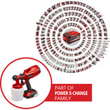 EINHELL Power X-Change Akku-Farbsprühsystem TC-SY 18/60 Li-Solo, 18Volt, Sprühpistole rot/schwarz, ohne Akku und Ladegerät