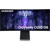SAMSUNG Odyssey G8 S34BG850SU, Gaming-Monitor 86 cm (34 Zoll), silber, OLED, UWQHD, USB-C, 175Hz Panel