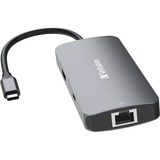 Verbatim USB-C Pro Multiport-Hub CMH-05, 5 Port, Dockingstation grau, HDMI, RJ-45, 2x USB-A, USB-C PD