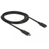 DeLOCK USB 3.2 Gen 1 Verlängerungskabel, USB-C Stecker > USB-C Buchse schwarz, 2 Meter, SuperSpeed