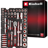 EINHELL Werkzeug-Pad Stecknüsse und Ratschen in E-Case-Einleger, Werkzeug-Set 60-teilig