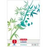 Herlitz Arbeitsblock A4 GREENline 50 Blatt Lineatur 03 Motiv Panda, College Block liniert, A4