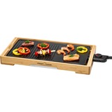 ProfiCook Teppanyaki-Grill TYG 1143, Elektro-Grillplatte schwarz/holz, 2.200 Watt