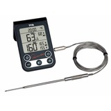 TFA Digitales Grill-/Braten-/Ofenthermometer KÜCHEN-CHEF schwarz, Einstechfühler mit 1,20 Meter Kabel