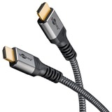 goobay Plus High-Speed-HDMI-Kabel mit Ethernet, 4K @ 60Hz grau, 1 Meter