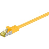 goobay RJ-45 Patchkabel Cat 6.a S/FTP (PiMF), mit Cat.7 Rohkabel gelb, 0,5 Meter, 500 MHz