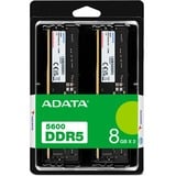 ADATA DIMM 16 GB DDR5-5600 (2x 8 GB) Dual-Kit, Arbeitsspeicher schwarz, AD5U56008G-DT