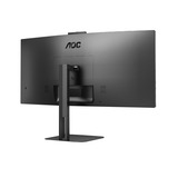AOC CU34V5CW/BK, LED-Monitor 86.4 cm (34 Zoll), schwarz, WQHD, VA, HDMI, DisplayPort, FreeSync, Webcam, 100Hz Panel