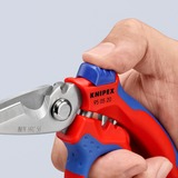 KNIPEX Gewinkelte Elektrikerschere 95 05 20 SB rot/blau