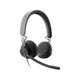 Logitech Zone Wired MS Teams, Headset grau/schwarz, Microsoft Teams zertifiziert, USB-A/C