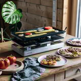 Rommelsbacher Pizza Raclette RCP 1800 schwarz/edelstahl, 1.800 Watt, Pizza-Funktion mit Unterhitze