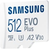Samsung EVO Plus 512 GB microSDXC (2024), Speicherkarte weiß, UHS-I U1, Class 10, V10, A1