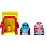 Spin Master Paw Patrol - Pup Squad Launcher mit Marshall und Rex Fahrzeugen, Spielfahrzeug 