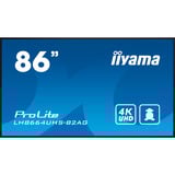 iiyama ProLite LH8664UHS-B2AG, Public Display schwarz (matt), UltraHD/4K, IPS, WiFi, Fernbedienung