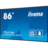 iiyama ProLite LH8664UHS-B2AG, Public Display schwarz (matt), UltraHD/4K, IPS, WiFi, Fernbedienung
