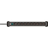 Brennenstuhl Premium-Alu-Line Steckdosenleiste 10-fach schwarz/aluminium, 3 Meter Kabel, mit Sicherheitsschalter