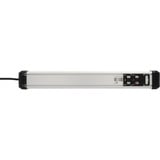 Brennenstuhl Premium-Alu-Line Steckdosenleiste 10-fach schwarz/aluminium, 3 Meter Kabel, mit Sicherheitsschalter