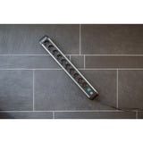 Brennenstuhl Premium-Alu-Line Steckdosenleiste 10-fach schwarz/aluminium, 3 Meter Kabel, mit Sicherheitsschalter