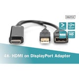 Digitus 4K HDMI auf DisplayPort Adapter schwarz