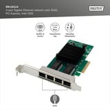 Digitus 4-Port Gigabit Ethernet, LAN-Adapter 