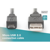 Digitus USB 2.0 Anschlusskabel USB-A (Stecker) > Micro-USB (Stecker)  schwarz, 1 Meter