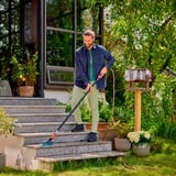 GARDENA Cleansystem Stielbürste hard flex, Waschbürste grau/türkis, 360° Drehgelenk