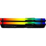Kingston FURY DIMM 32 GB DDR5-6000 (2x 16 GB) Dual-Kit, Arbeitsspeicher schwarz, KF560C36BBEAK2-32, FURY Beast RGB, INTEL XMP, AMD EXPO