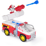 Spin Master Paw Patrol Fire Rescue - Marshalls Feuerwehr-Fahrzeug, Spielfahrzeug mit kippbarer Leiter, Geschoss-Abwurf und Marshall Hundefigur