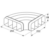 Bosch 90° Flachkanalbogen HEZ9VDSB1, Rohr schwarz, horizontal, männlich