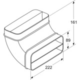 Bosch 90° Flachkanalbogen HEZ9VDSB2, Rohr schwarz, vertikal, männlich