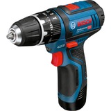 Bosch Akku-Schlagbohrschrauber GSB 12V-15 Professional, 12 Volt blau/schwarz, Li-Ionen Akku 2,0Ah, Li-Ionen Akku 4,0Ah, Bohrer- & Bit-Set